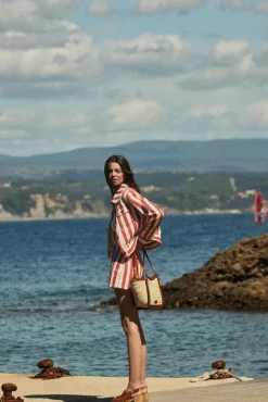 Jupes Et Shorts|Balzac Short Triomphe Rayures Rouge Et Blanc