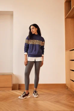 Sweatshirts|Balzac Sweat Anvers Marine Et Leopard