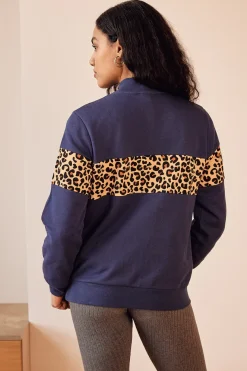 Sweatshirts|Balzac Sweat Anvers Marine Et Leopard