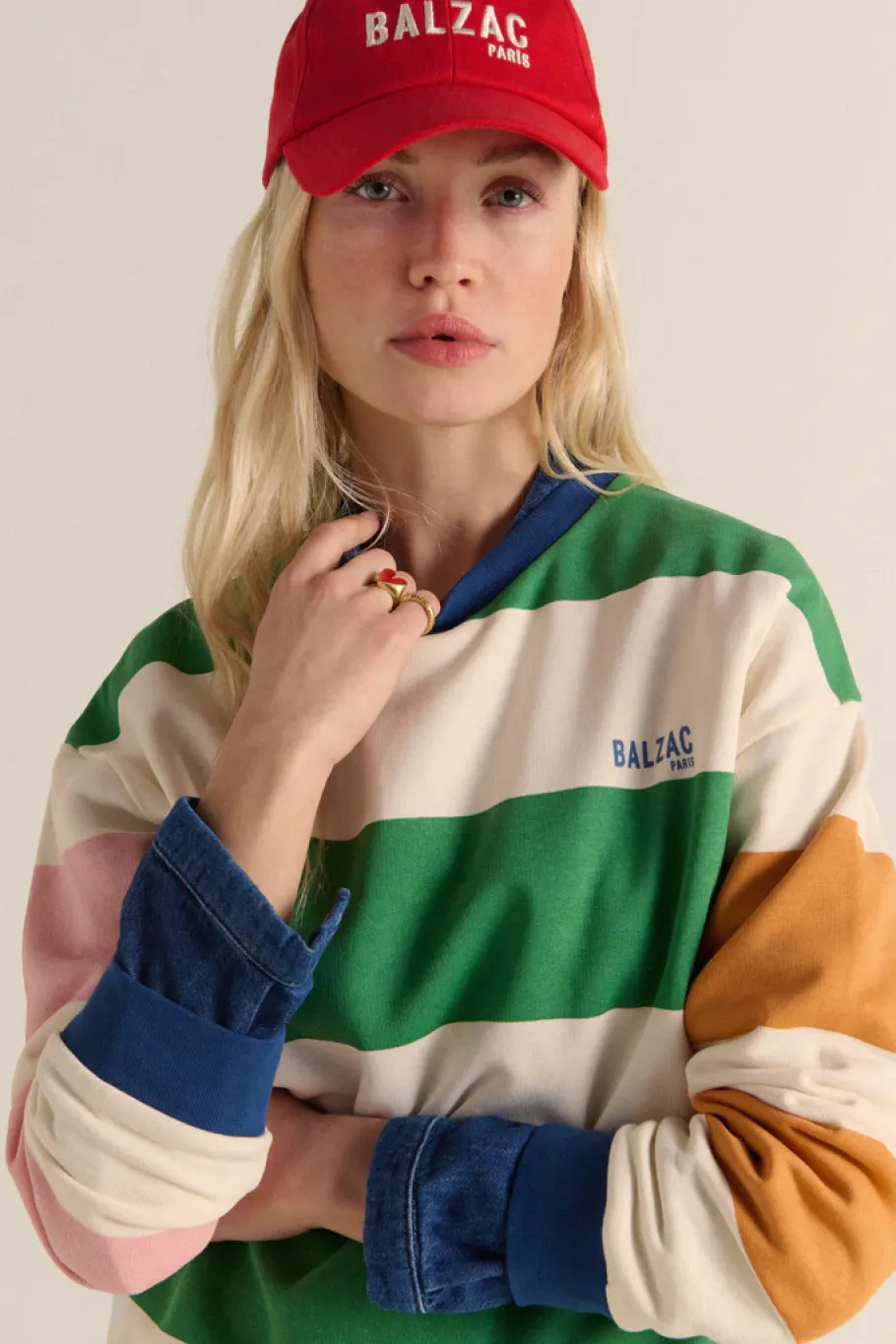 Sweatshirts|Balzac Sweat Harlow Multicolore Raye