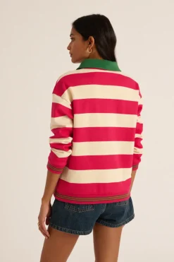 Sweatshirts|Balzac Sweat-Shirt Alvar Rayures Rose Et Vert