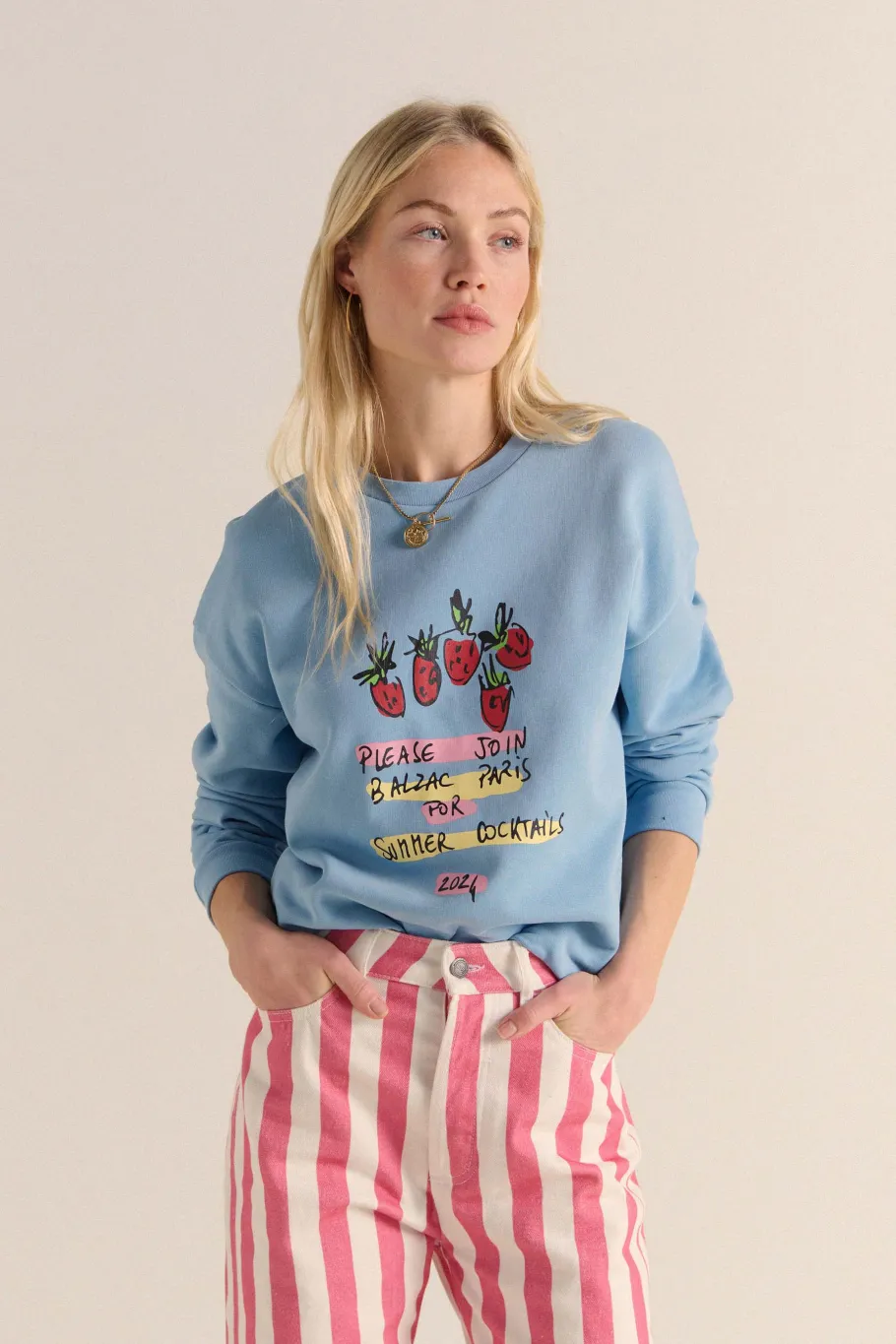 Sweatshirts|Balzac Sweat-Shirt Harlow Cocktail Party Bleu Ciel