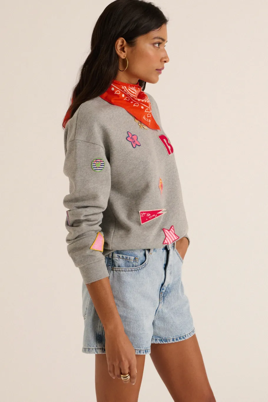Sweatshirts|Balzac Sweat-Shirt Harlow Patch Gris