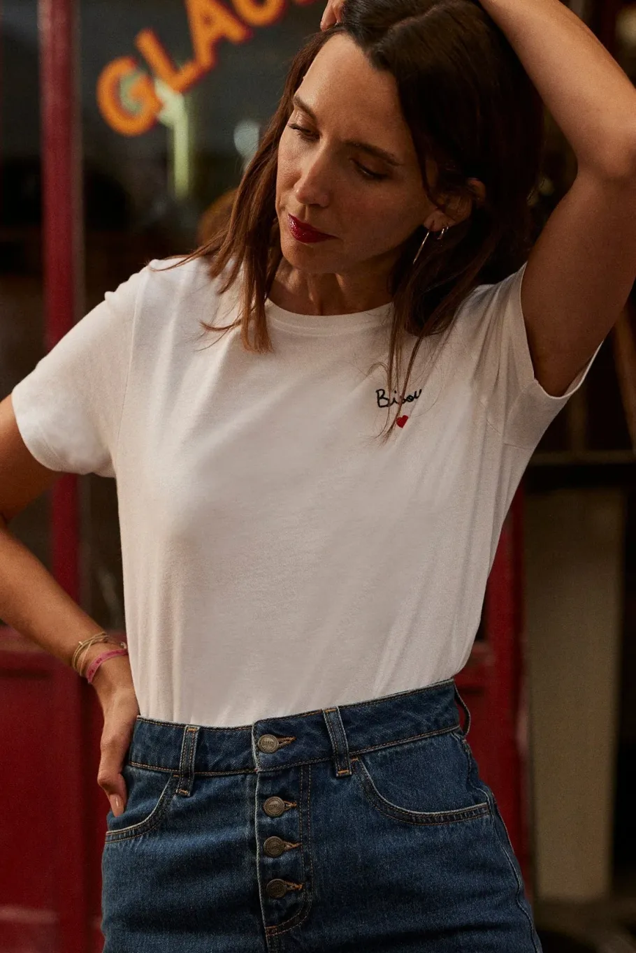 Tee-Shirts Et Bodies|Balzac Tee-Shirt Bisou Ecru