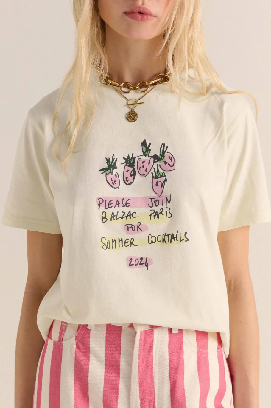 Tee-Shirts Et Bodies|Balzac Tee-Shirt Bree Cocktail Party Ecru