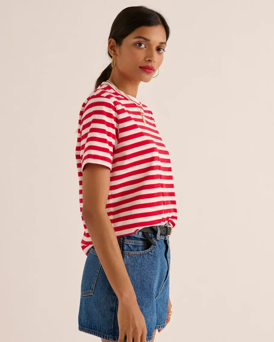 Tee-Shirts Et Bodies|Balzac Tee-Shirt Bree Rayures Rouge Et Blanc