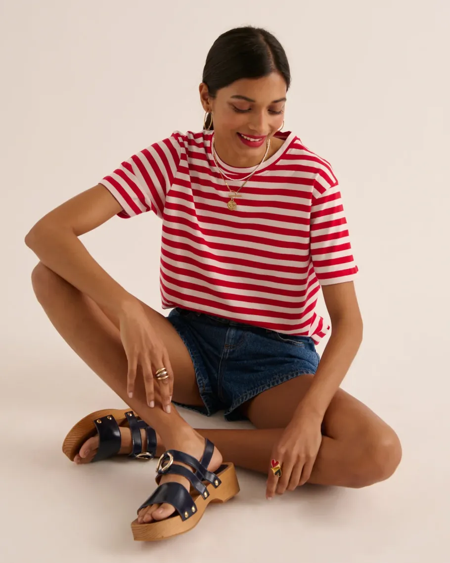 Tee-Shirts Et Bodies|Balzac Tee-Shirt Bree Rayures Rouge Et Blanc