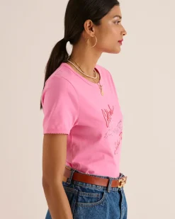 Tee-Shirts Et Bodies|Balzac Tee-Shirt Willow Angelots Rose Et Rouge