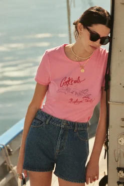 Tee-Shirts Et Bodies|Balzac Tee-Shirt Willow Angelots Rose Et Rouge
