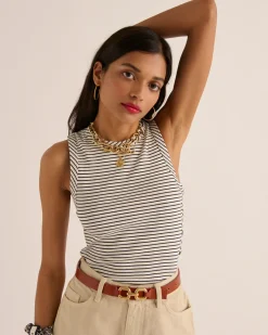 Tee-Shirts Et Bodies|Balzac Top Origan Rayures Marine Et Blanc