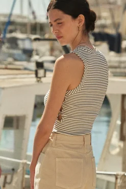 Tee-Shirts Et Bodies|Balzac Top Origan Rayures Marine Et Blanc