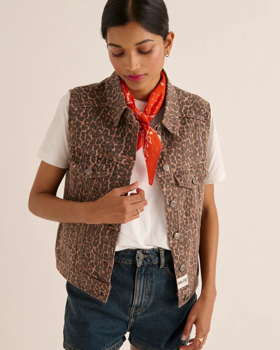 Denim|Balzac Veste Felipa Leopard Cafe