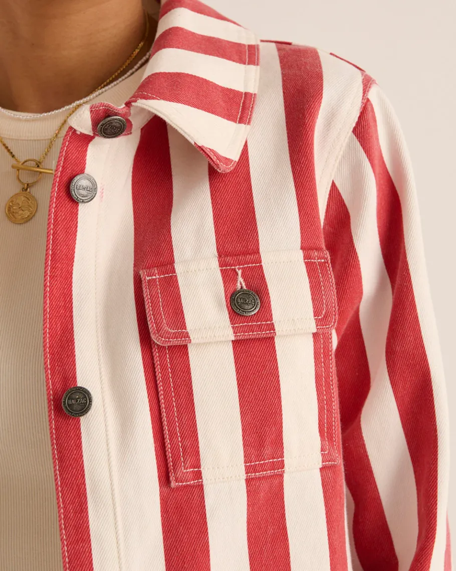 Costumes Et Ensembles|Balzac Veste Philou Rayures Rouge Et Blanc